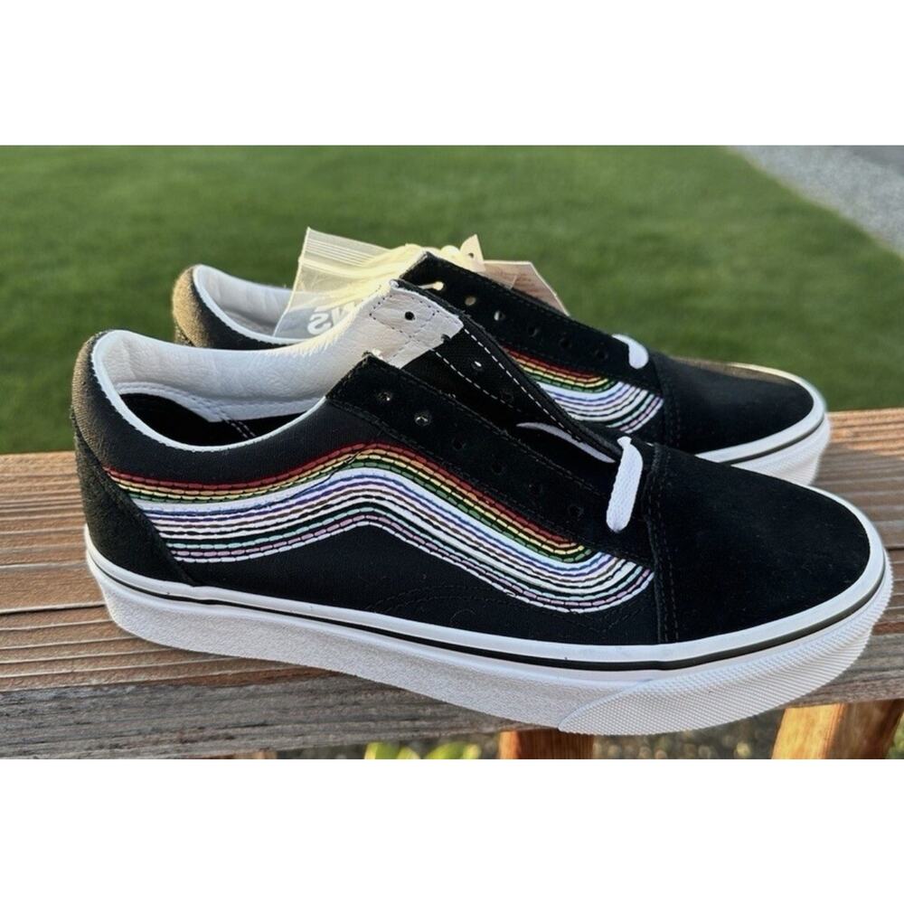 van old skool pride shoes Black with rainbow design size 9 - Picture 8 of 8